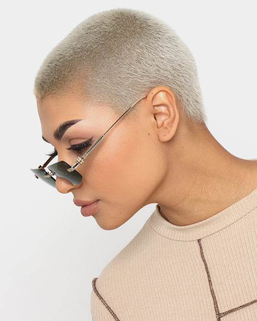 NUQE Uncut Sunglasses Gold/Green