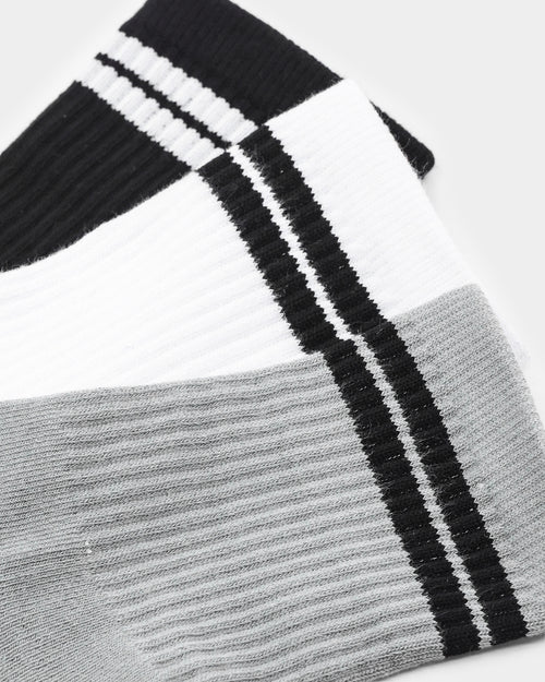 EN ES KIDS Kid's Stripe Socks 3 Pack White/Black/Grey