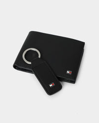 Tommy Jeans Flag Wallet and Key FOB Set Black