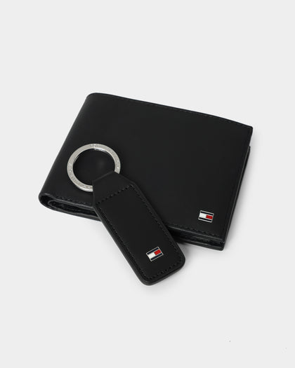 Tommy Jeans Flag Wallet and Key FOB Set Black