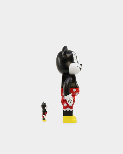 Medicom Toy Be@rbrick X Disney Minnie Mouse 100% & 400% Figure Set Black/Red/White