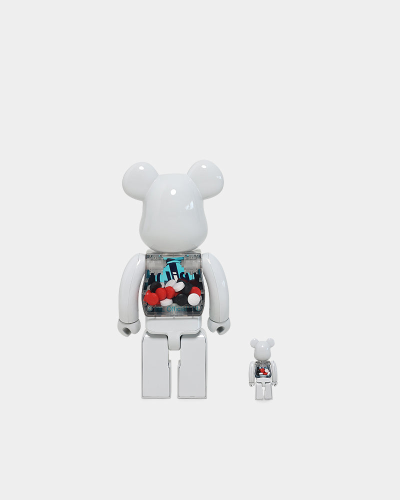 Medicom Toy Be@rbrick X PiL Chrome 100% & 400% Figure Set White