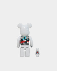 Medicom Toy Be@rbrick X PiL Chrome 100% & 400% Figure Set White/Black