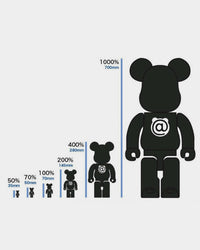 Medicom Toy Be@rbrick X PiL Chrome 100% & 400% Figure Set White/Black
