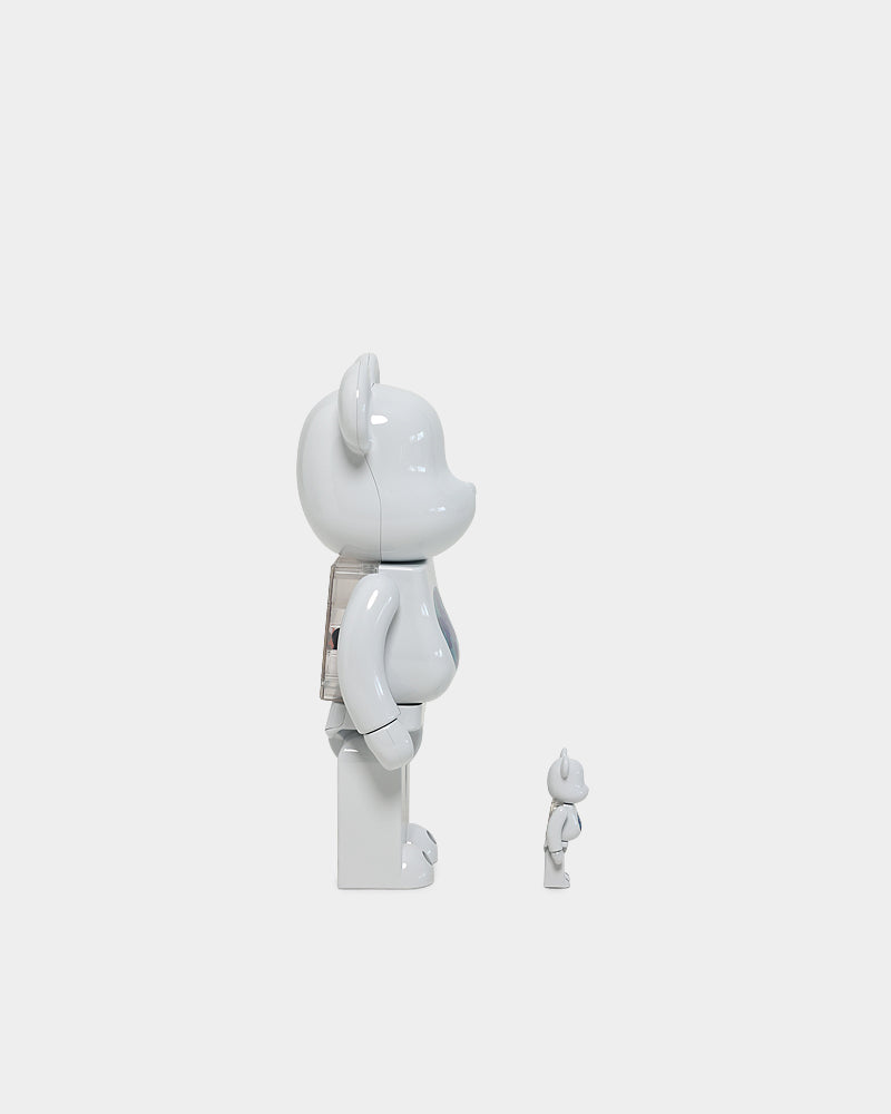 Medicom Toy Be@rbrick X PiL Chrome 100% & 400% Figure Set White
