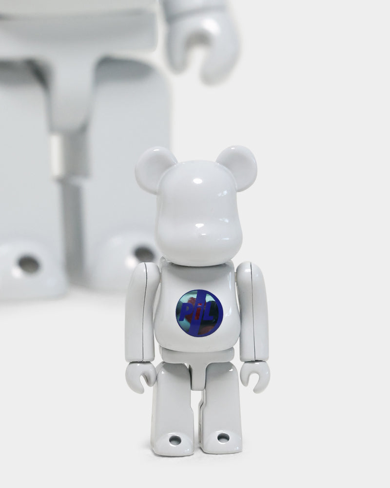 Medicom Toy Be@rbrick X PiL Chrome 100% & 400% Figure Set White