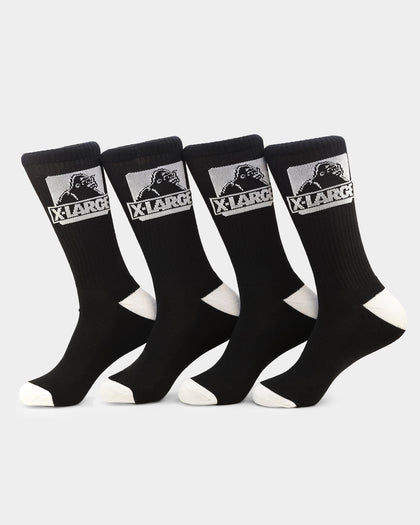 XLARGE Classic OG Sock 4 Pack Black