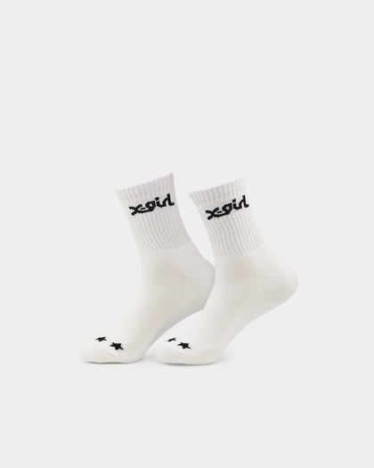 X-Girl Women's Logo Middle Socks 3 Pack Multi-coloured