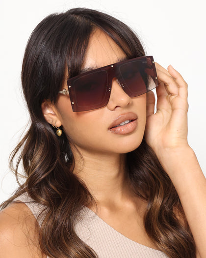 NUQE As IF Sunglasses Brown/Gold