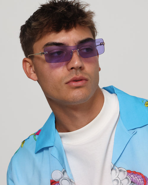 NUQE Razr Sunglasses Gold/Lilac