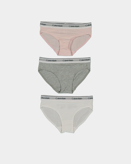 Calvin Klein Kid's Modern Cotton Bikini Brief 3 Pack Multi-coloured