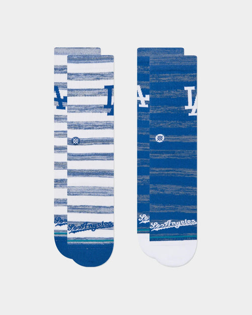 Stance X Los Angeles Dodgers Twist Crew Socks 2 Pack White