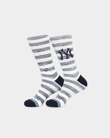 Stance X New York Yankees Twist Crew Socks 2 Pack White