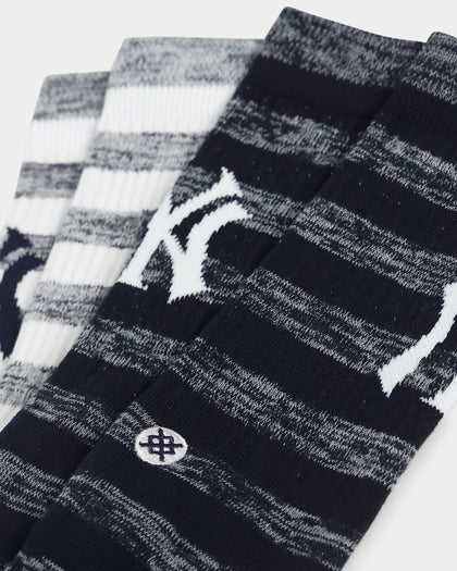 Stance X New York Yankees Twist Crew Socks 2 Pack White