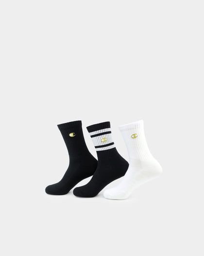 Champion LFS C Crew Socks 3 Pack Black/Gold
