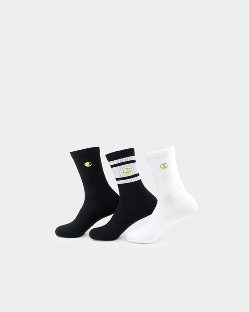 Champion LFS C Crew Socks 3 Pack Black/Gold
