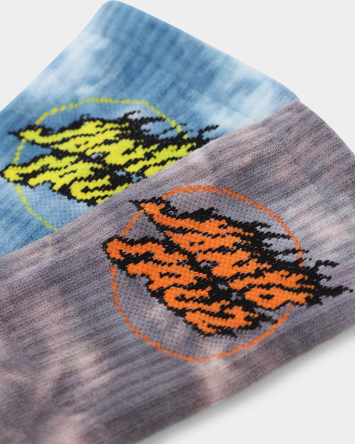 Santa Cruz Kids' Flame Dot Socks 2 Pack Multi