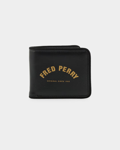 Fred Perry Arch Branded Billfold Wallet Black