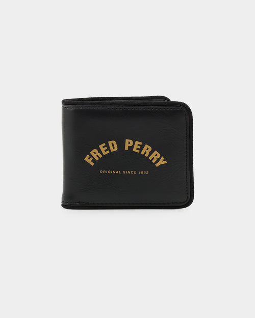 Fred Perry Arch Branded Billfold Wallet Black