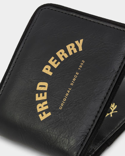 Fred Perry Arch Branded Billfold Wallet Black