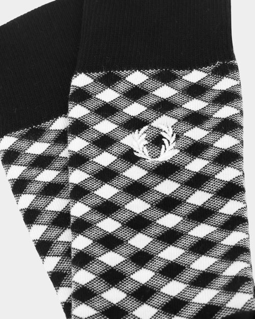 Fred Perry Check Socks Snow White