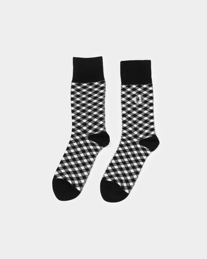 Fred Perry Check Socks Snow White
