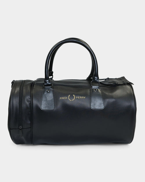Fred Perry Pique Textured Barrel Bag Black