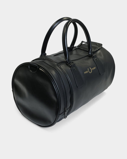 Fred Perry Pique Textured Barrel Bag Black