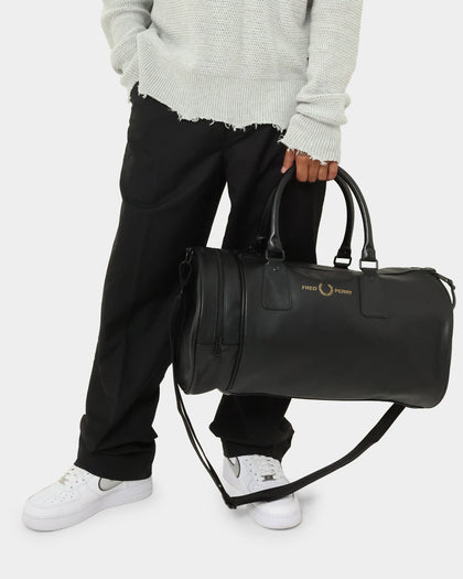 Fred Perry Pique Textured Barrel Bag Black