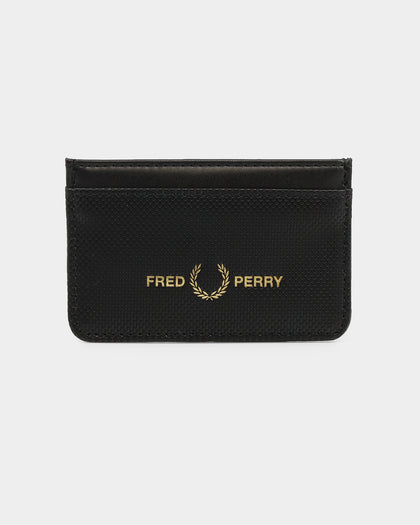 Fred Perry Pique Textured Card Holder Black
