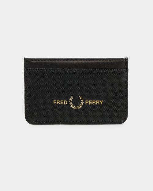 Fred Perry Pique Textured Card Holder Black
