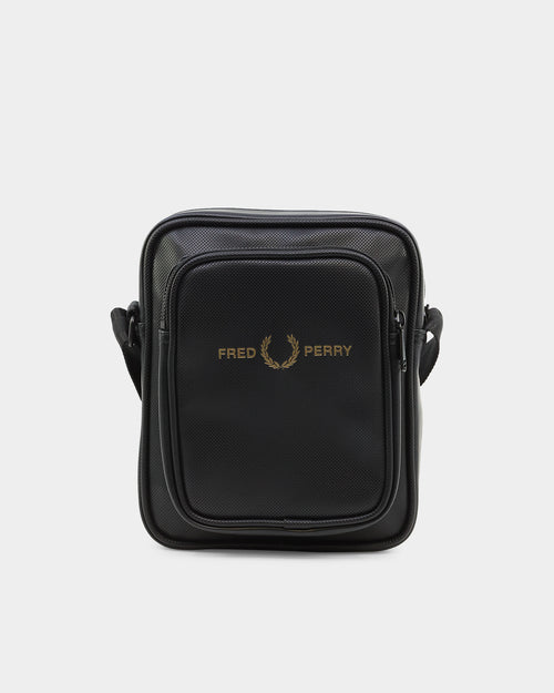 Fred Perry Pique Textured Side Bag Black