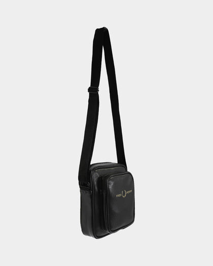 Fred Perry Pique Textured Side Bag Black