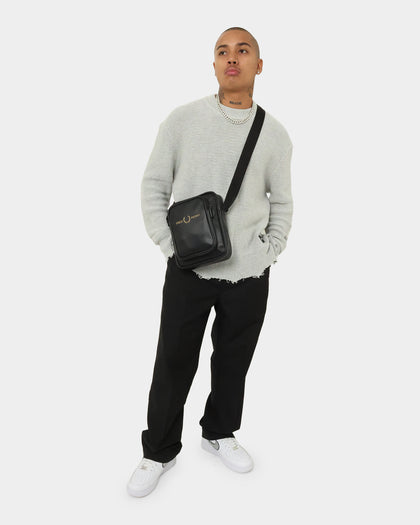 Fred Perry Pique Textured Side Bag Black