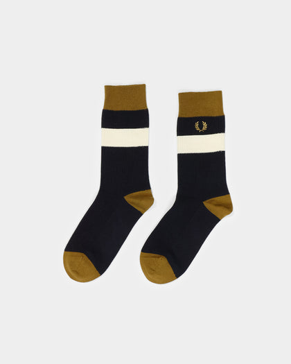 Fred Perry Waffle Stripe Socks Navy