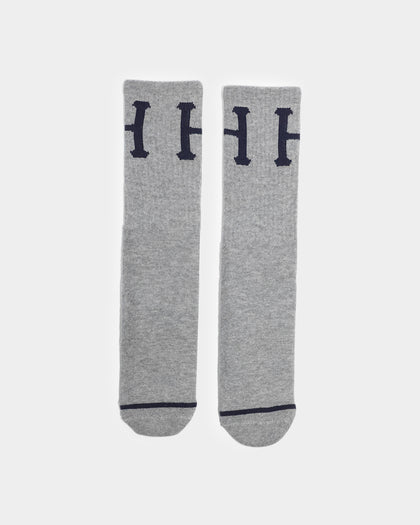 HUF Classic H Crew Socks Grey Heather