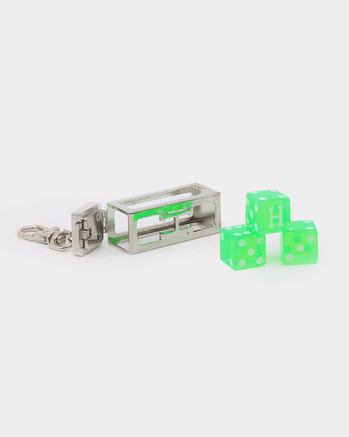 HUF Dice Keychain Silver