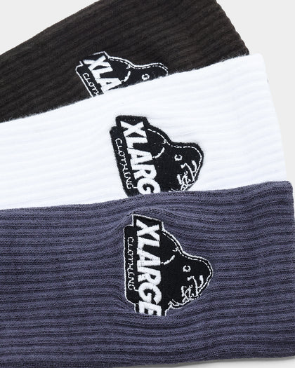 XLarge Slanted Logo Socks 3 Pack Multi-coloured