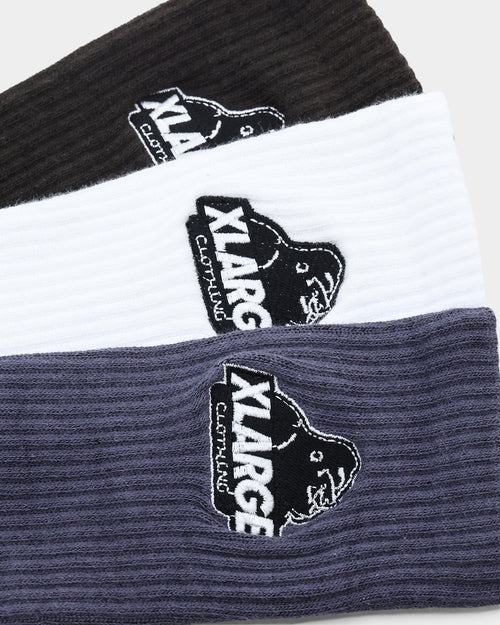 XLarge Slanted Logo Socks 3 Pack Multi-coloured