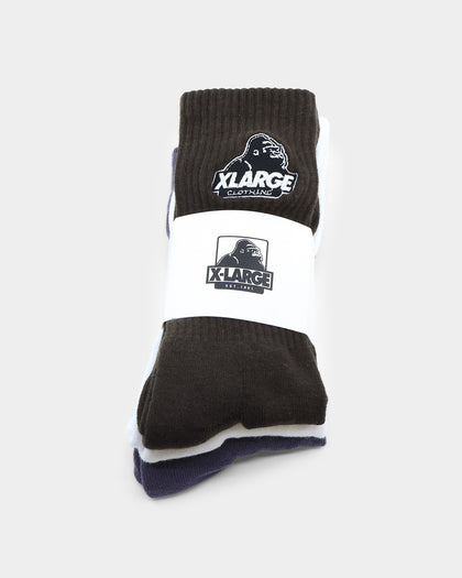 XLarge Slanted Logo Socks 3 Pack Multi-coloured