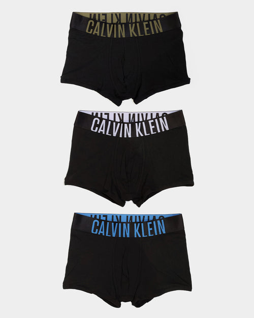 Calvin Klein Stretch Cotton Trunks 3 Pack Black/Blue