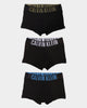 Calvin Klein Stretch Cotton Trunks 3 Pack Black/Blue