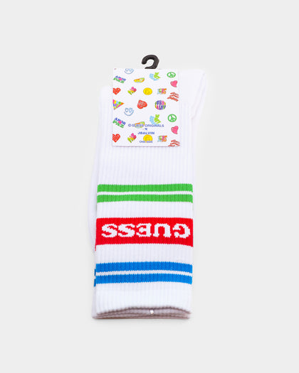 GUESS Originals X J Balvin Stripe Socks Pure White