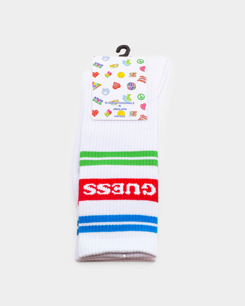 GUESS Originals X J Balvin Stripe Socks Pure White