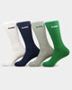 X-LARGE 91 Text Sock 4 Pack White/Blue/Green