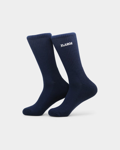 X-LARGE 91 Text Sock 4 Pack White/Blue/Green