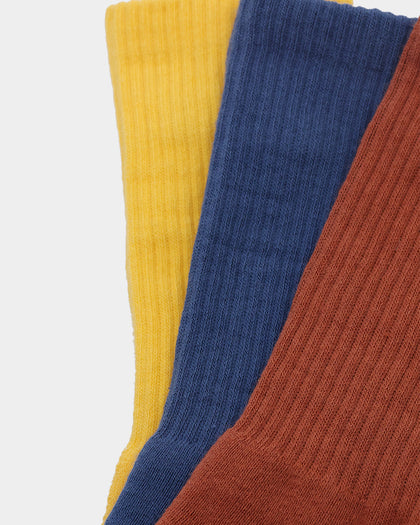 X-LARGE Slanted Logo 3 Pack Rust/Blue/Yellow