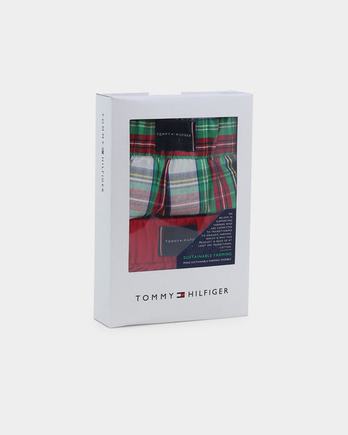 Tommy Jeans 2 Pack Woven Boxer Print Primary Green
