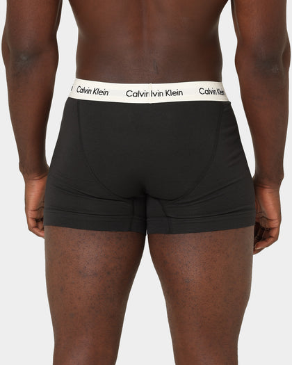 Calvin Klein Stretch Cotton Trunks 3 Pack Black/Ivory