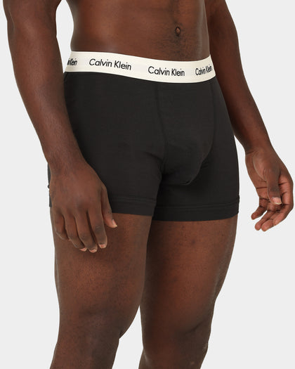 Calvin Klein Stretch Cotton Trunks 3 Pack Black/Ivory